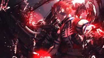 Akaza With a Glowing Red Aura live wallpaper download